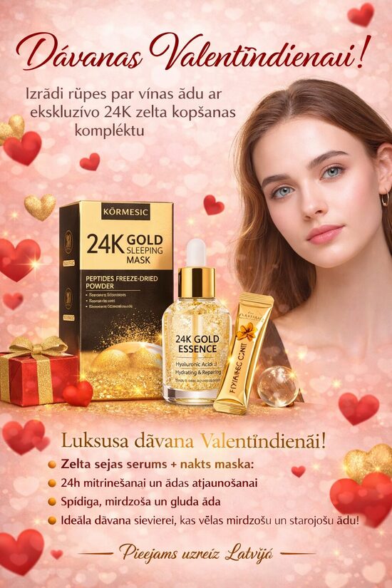 24K Gold Sejas kopšanas komplekts – AKCIJA | 17,90 € | hialuronskābes serums, anti-age komplekts, mitrinoša sejas kopšana 